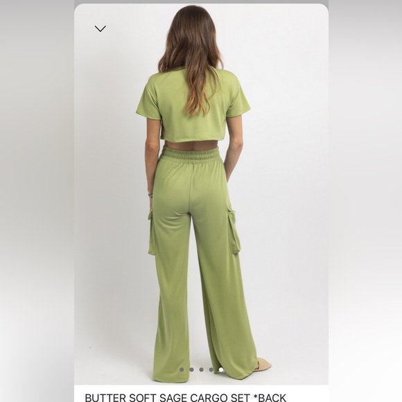 Butter soft lounge set in pear green - Picture 2 of 4